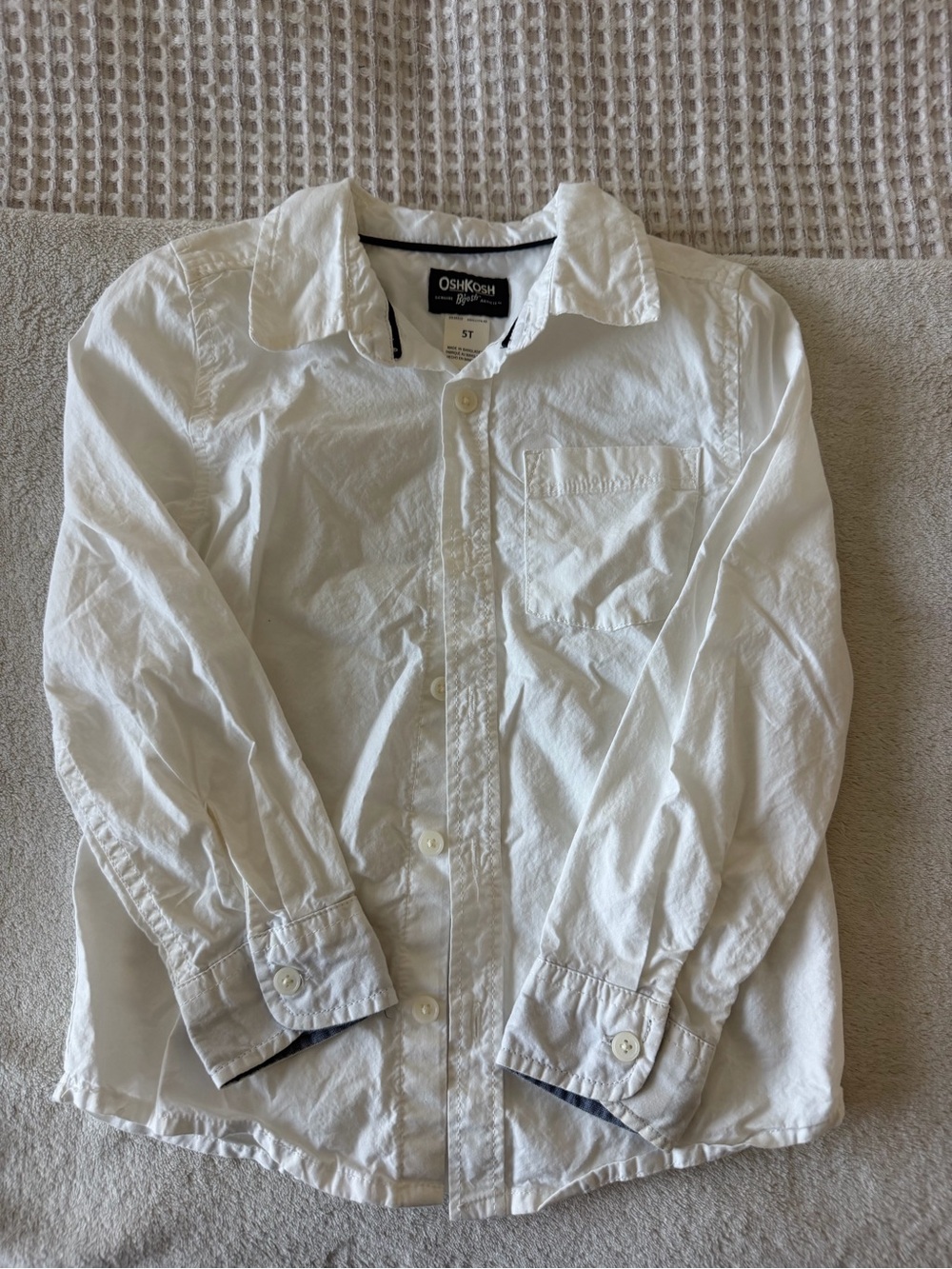 OshKosh B'gosh White Button-Down Shirt with Chest Pocket